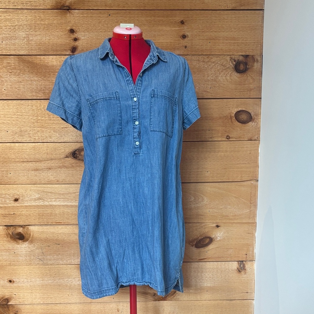 Old Navy Light Blue Denim Shirt Dress